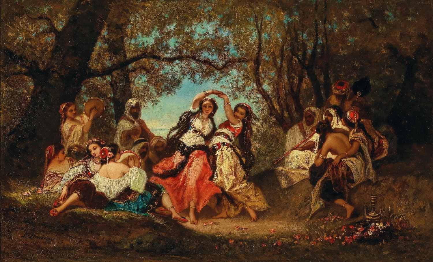 Divertimento danzante nella radura della foresta